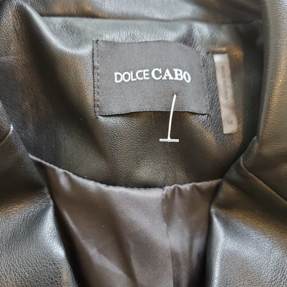 Dolce Cabo Vegan Leather Black Double Breasted Jacket - Picture 4 of 4